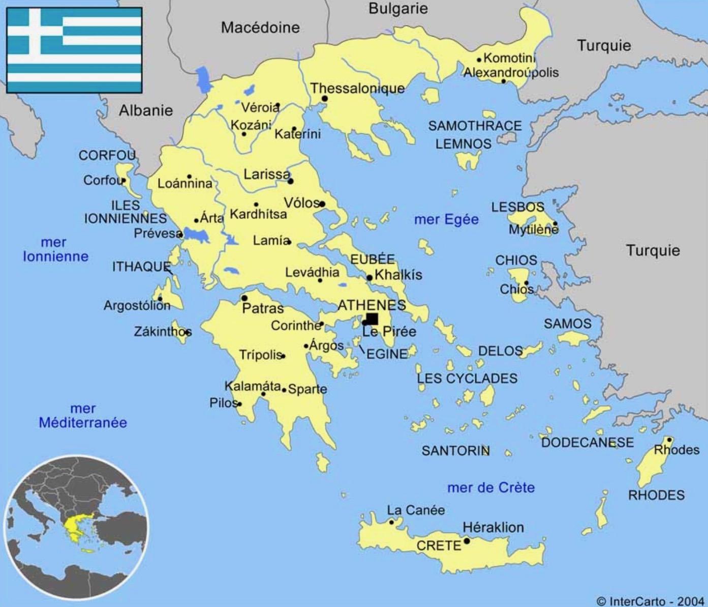 Karte Der Griechischen St Dte Gro St Dte Und Hauptstadt Von Griechenland