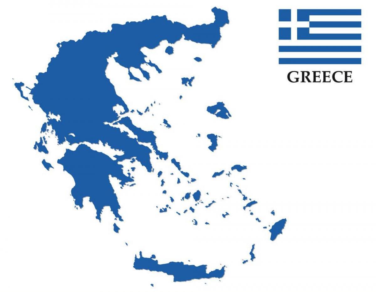 Karte von Griechenland Flagge