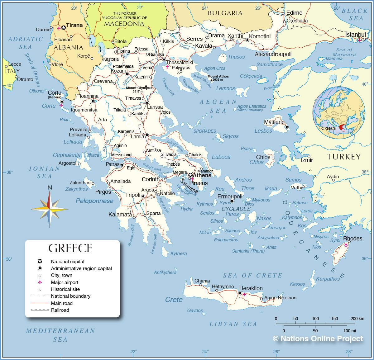 Griechenland administrative Karte