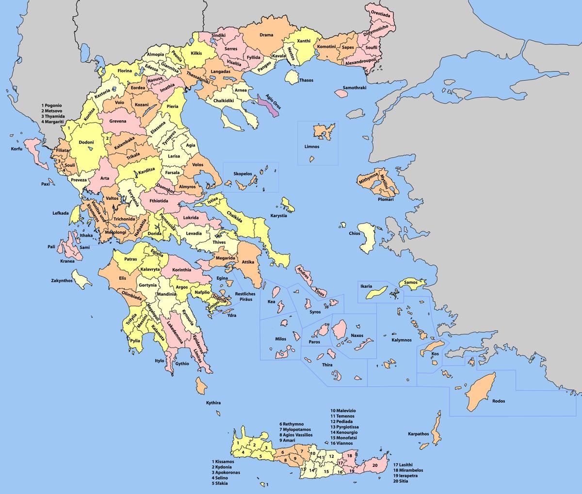 Griechenland Staatskarte