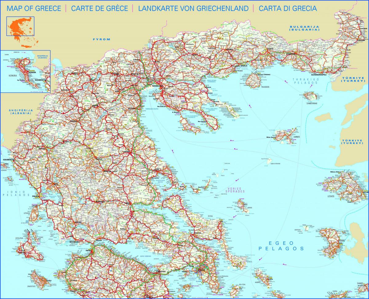 Straßenkarte von Griechenland